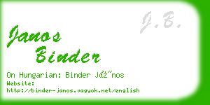 janos binder business card